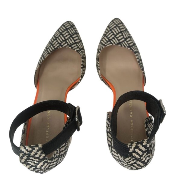 Rare Loeffler Randall Raffia Wooden Platform Pointed Toe Heels 8.5 Boho Retro - Picture 5 of 14